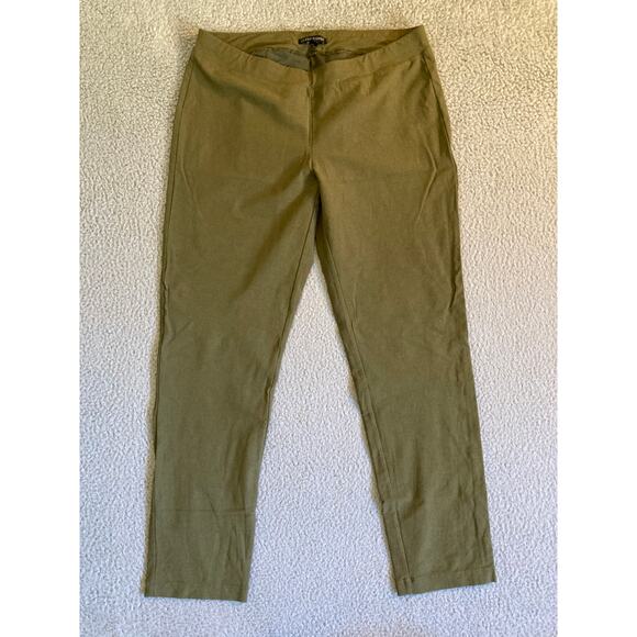 Eileen Fisher Pants - Eileen Fisher Pants Small Pull On Slim Straight Made in USA Low Rise Green